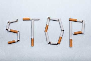 Stop Word Made From Cigarettes