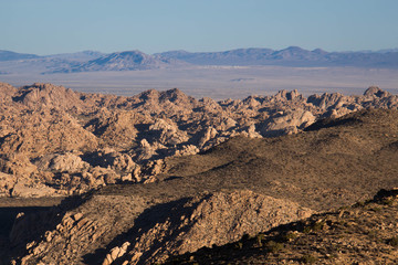 Fototapeta na wymiar View from Ryan Mountain - Desert Sunrise - Joshua Tree National Park