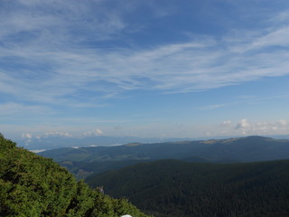 view of mountains and blue sky