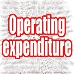 Operating expenditure word with zoom in effect