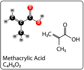 Methacrylic Acid Molecule Structure