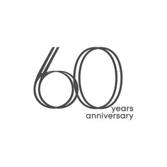 60 Years Anniversary Vector Template Design Illustration