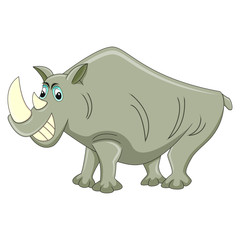 Rhino funny cartoon vector illustration