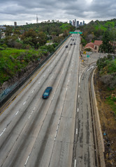 Los Angeles Highway view downtown skyline cityscape