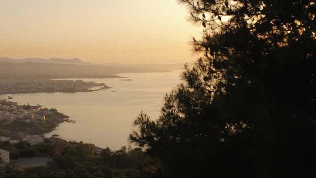 View Of Chania From Venizelos Graves Viewpoint At Sunset, Akrotiri, Crete