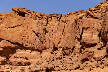 Fototapeta na wymiar Coloured Canyon is a rock formation on Sinai peninsula. Sights of Nuweiba, Egypt.