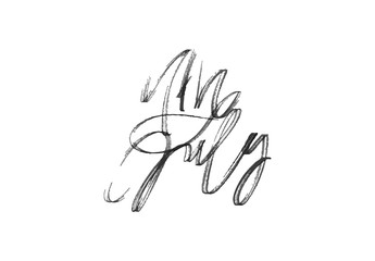 Hand writing calligraphy lettering Independence Day USA