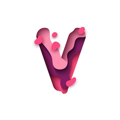 Paper cut letter V