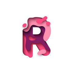Paper cut letter R