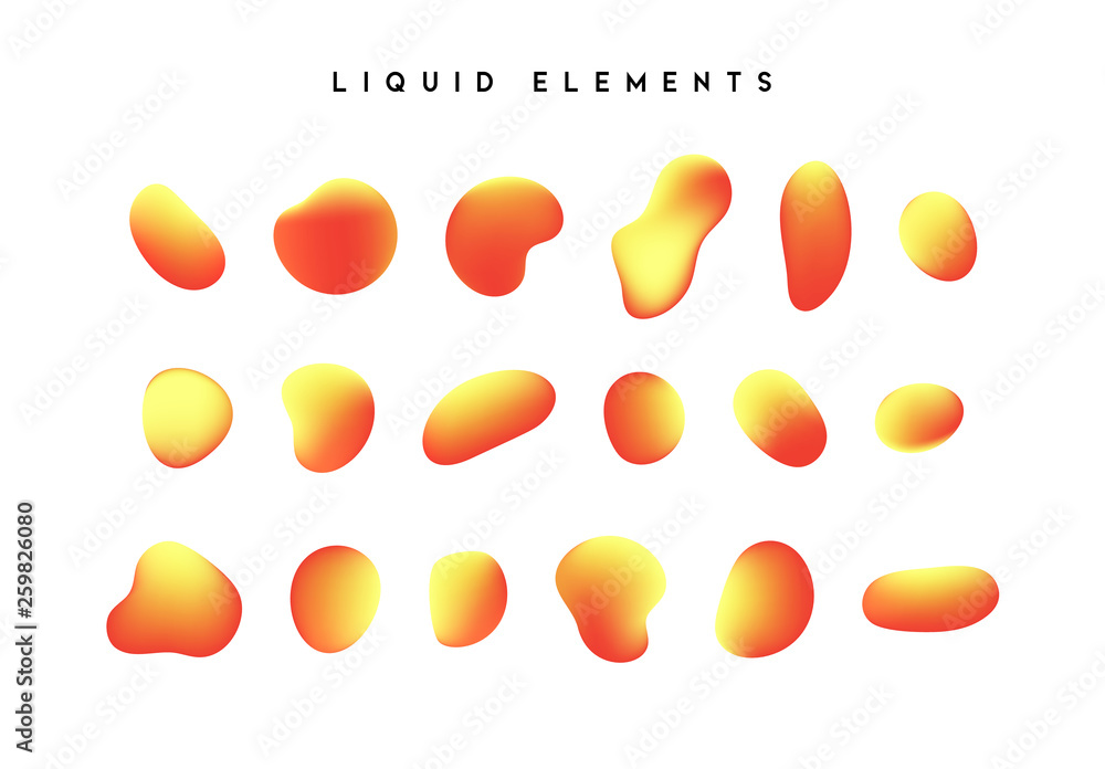 Poster gradient iridescent shapes.