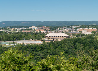 Fototapeta premium WVU Coliseum Arena in Morgantown WV and campus of West Virginia University
