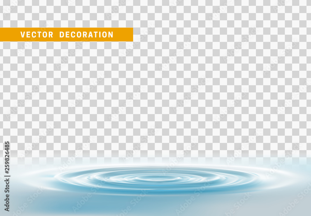 Poster realistic water ripples and round weave with curl