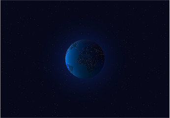 Earth planet 3d realistic background starry space