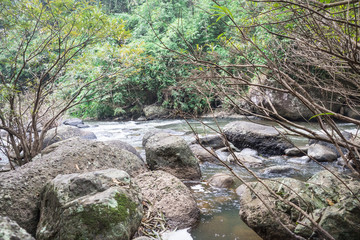 Nature water and rock from water fall way