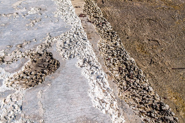 Concrete destroyed by sea water