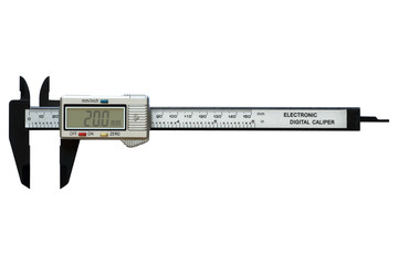Digital vernier calipers, isolated on white background