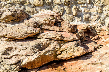 Cracked big stone in nature