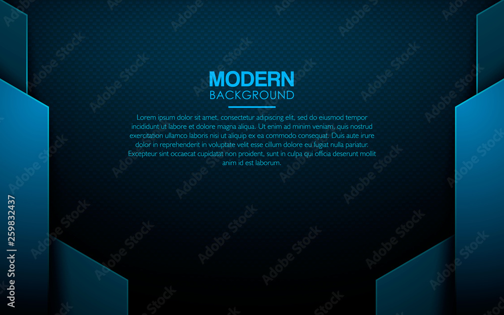 Poster dark blue abstract background. realistic blue overlap layer on textured background decoration. moder