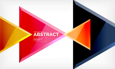 Triangular low poly background design, multicolored triangles