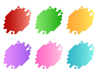 Collection of colorful liquid bubbles vector set on white background