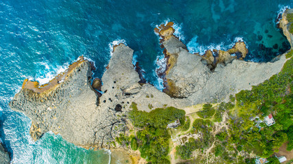 Aerial view of Cueva del Indio. Rock formation. Hatillo. Puerto Rico. 