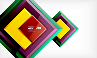 Geometric abstract background, modern square design