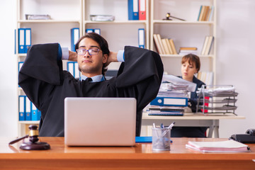 Two lawyers working in the office