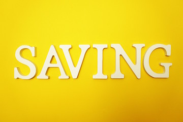 Saving alphabet letters on Yellow background