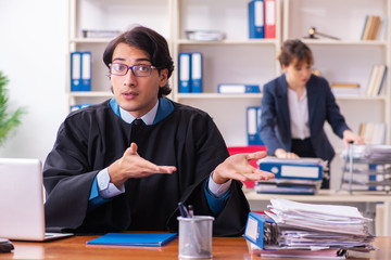 Two lawyers working in the office