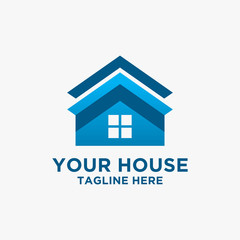 Blue house logo design