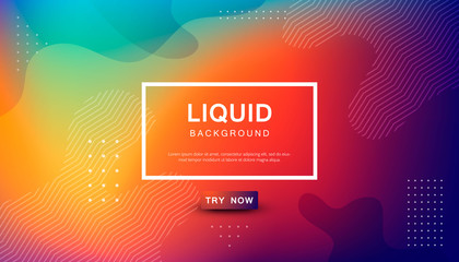 Trendy liquid color background. Fluid geometric shape composition. Modern Colorful gradient backdrop design. Vector illustration.