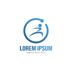 Athletic logo template design. Minimalist Athletic logo with modern frame