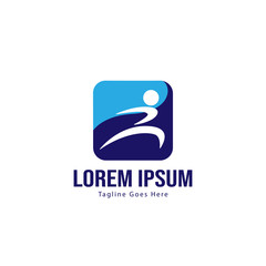 Athletic logo template design. Minimalist Athletic logo with modern frame