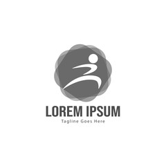 Athletic logo template design. Minimalist Athletic logo with modern frame