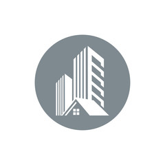 Fototapeta premium Commercial and residential building Icon