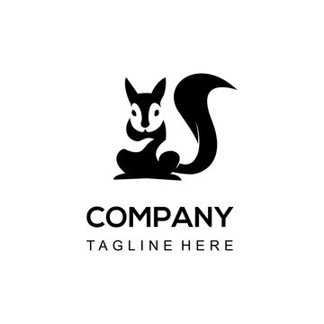 squirrel silhouette illustration logo