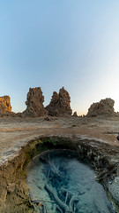 Springs in the Lake Abbe volcanic landscape of Djibouti