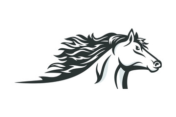 Fototapeta na wymiar Horse Racing Logo, Horse Head Logo