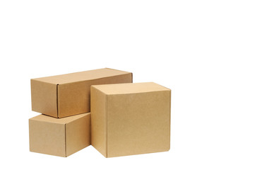 Cardboard boxes for goods on a white background. Different size. Isolated on white background.