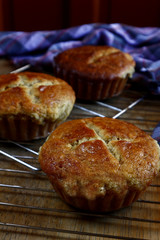Freshly baked banana cake