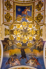 Saint Isaac's Cathedral, interior. Ornate religious edifice with gold dome - Saint Petersburg, Russia