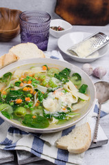 Traditional soup with pasta