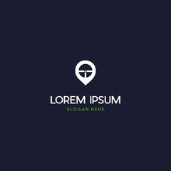 Fototapeta premium I Pin Map abstract logo vector icon illustration design. I Pin Map letter abstract design line minimalist graphic logo template