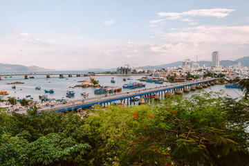 Fototapeta na wymiar View of the bridge in Nha Trang