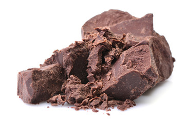 Chocolate on white background