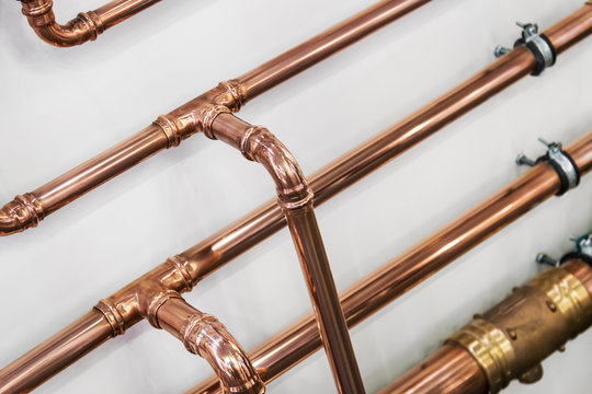 copper pipes and fittings for carrying out plumbing work
