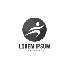 Athletic logo template design. Minimalist Athletic logo with modern frame