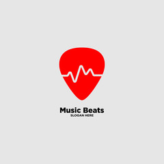 Music Beats simple logo template, vector illustration icon element - Vector