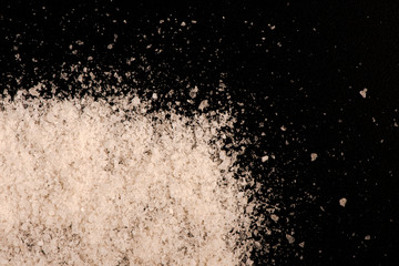 salt close up. salt on a black background