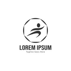 Athletic logo template design. Minimalist Athletic logo with modern frame